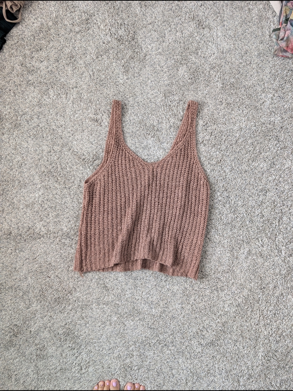 Knit Tank Top in Dusty Rose